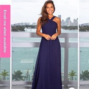 Elegant Navy Blue One-Shoulder Dress